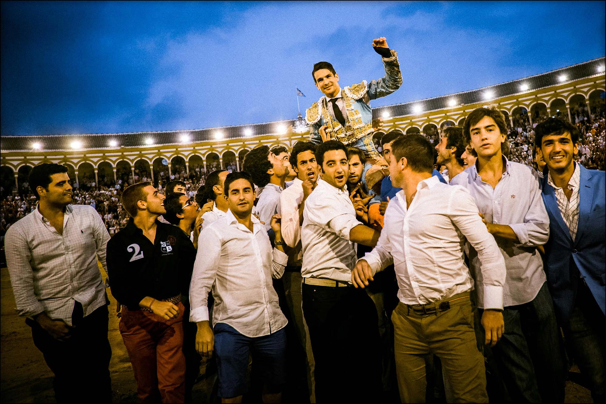 bullfighter José Maria Manzanares wins the season after a bullfight in sevilla spain