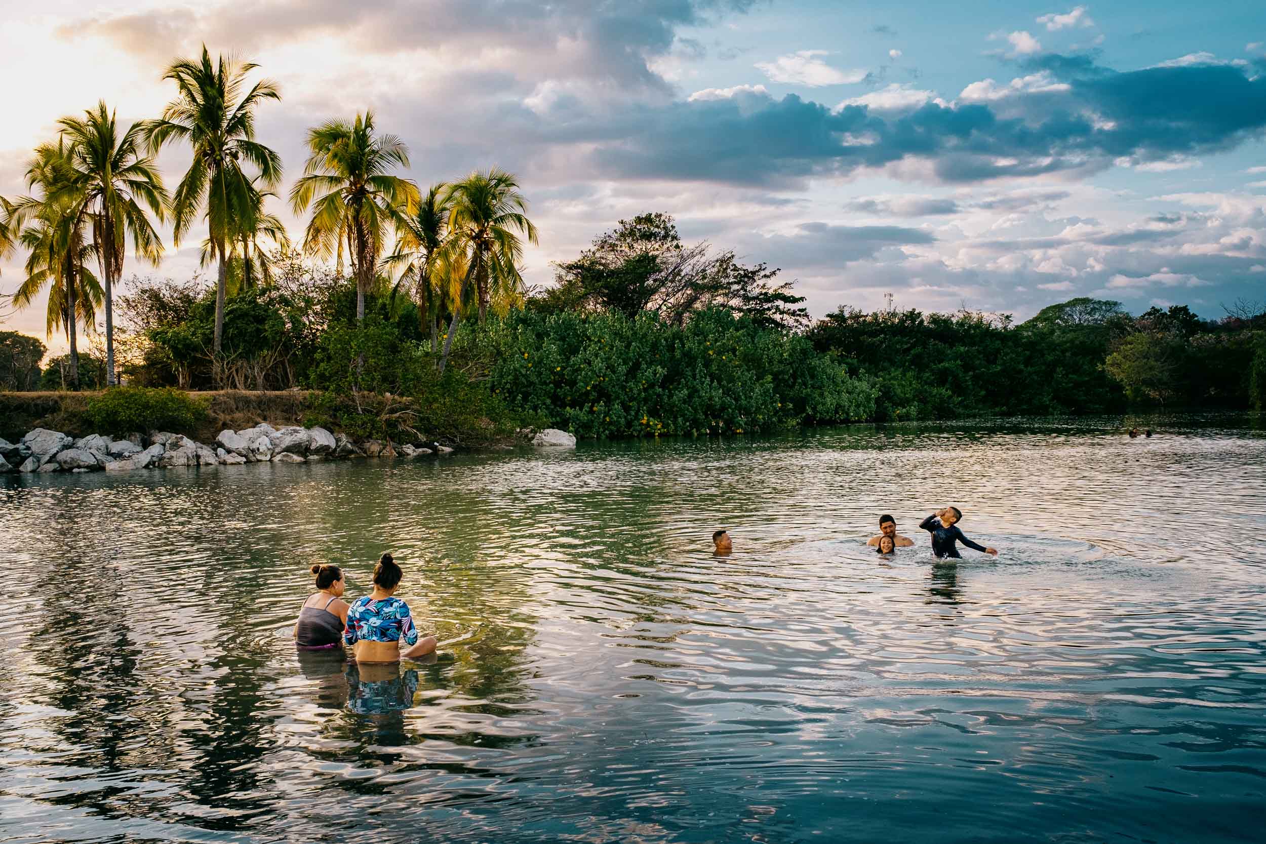 swimming in the river playa samara costa rica
