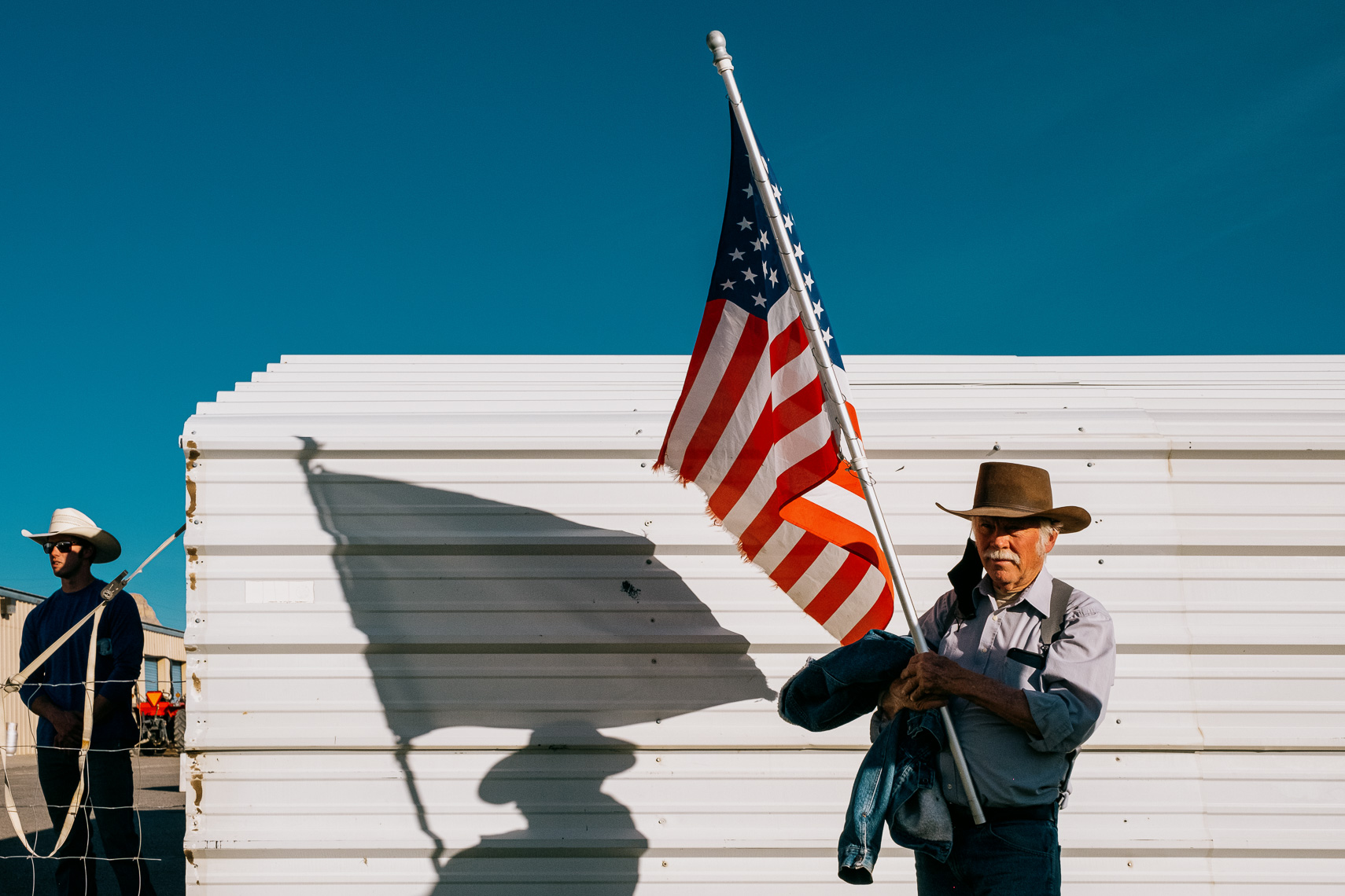 colorado cowboy american flag shadow