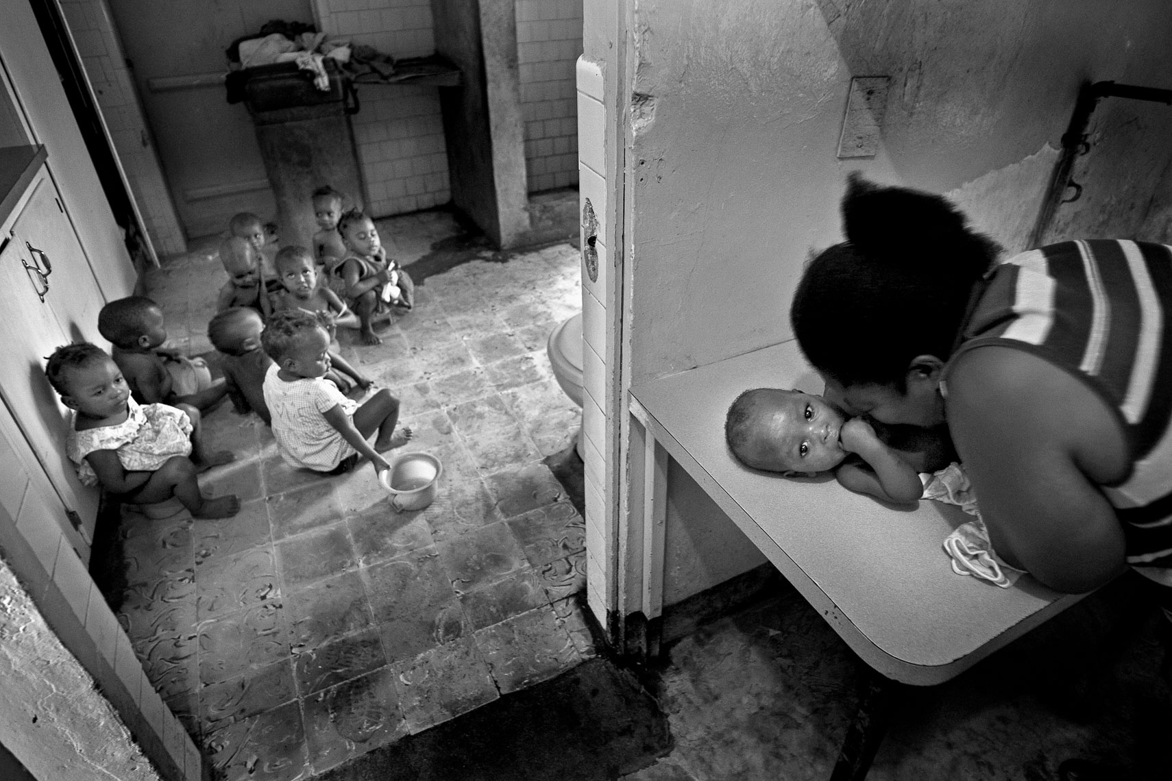 potty training and bath time house of hope orphanage la pointe port de paix haiti