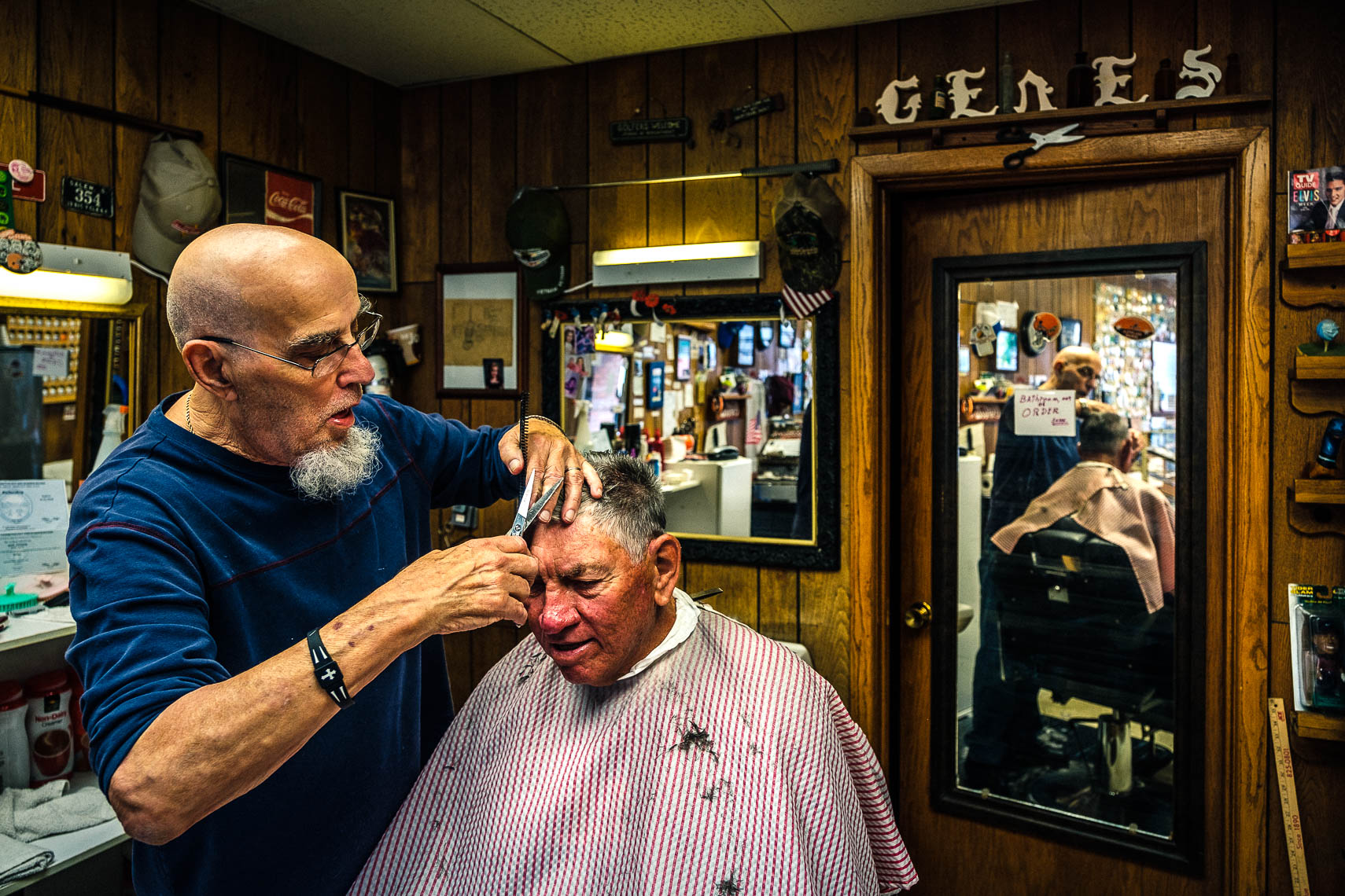 genes barbershop cuts hair old man ohio