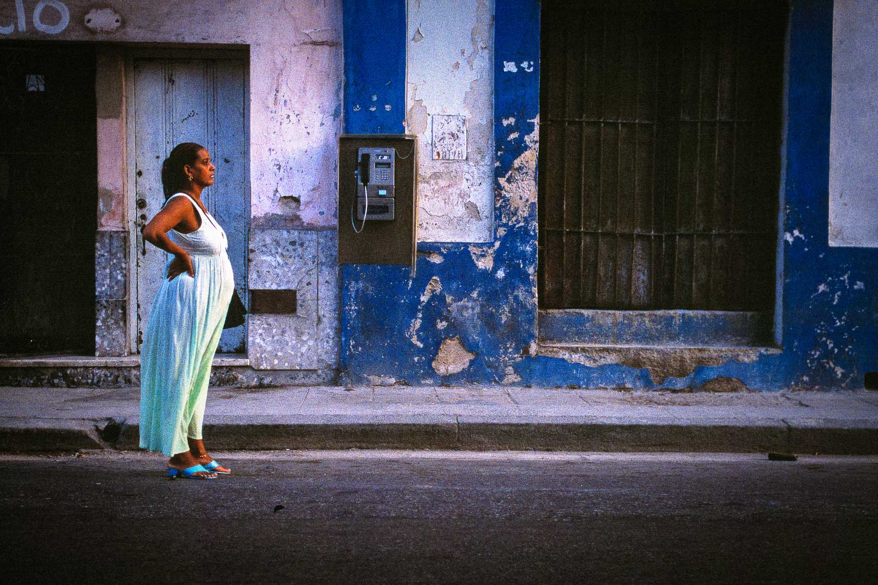 pregnant cuban woman outside hospital maternity ward in havana