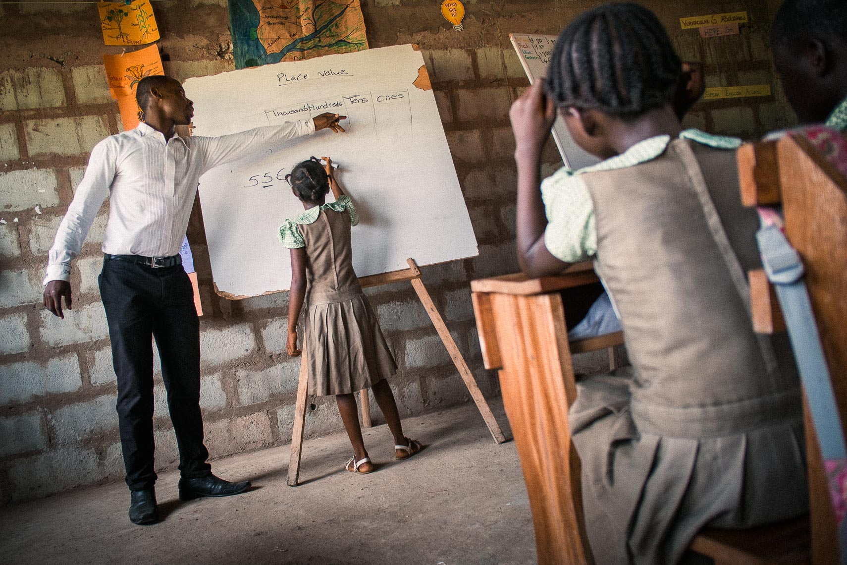 math class - girl at whiteboard - city of refuge - tema ghana