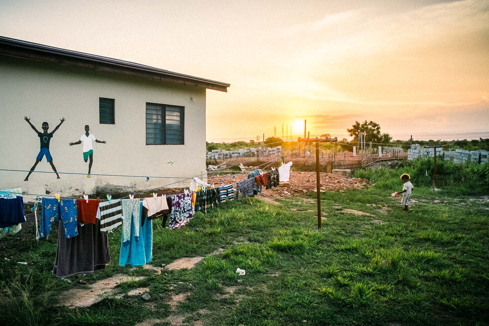 drying laundry at the city of refuge orphanage - tema ghana