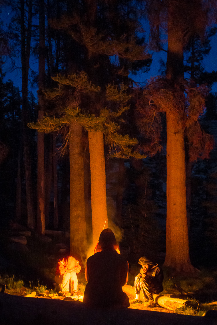campfire while backpacking - the woods project - yosemite national park