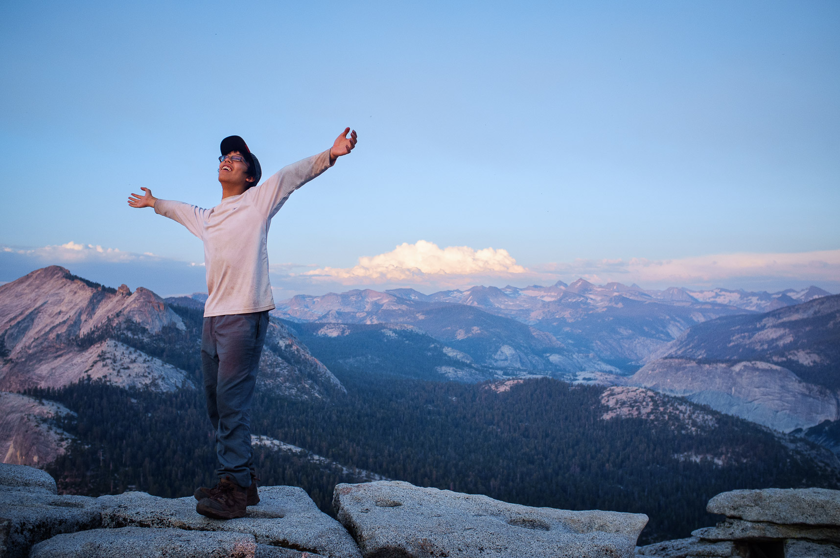 celebration at the top of half dome - yosemite valley - the woods project